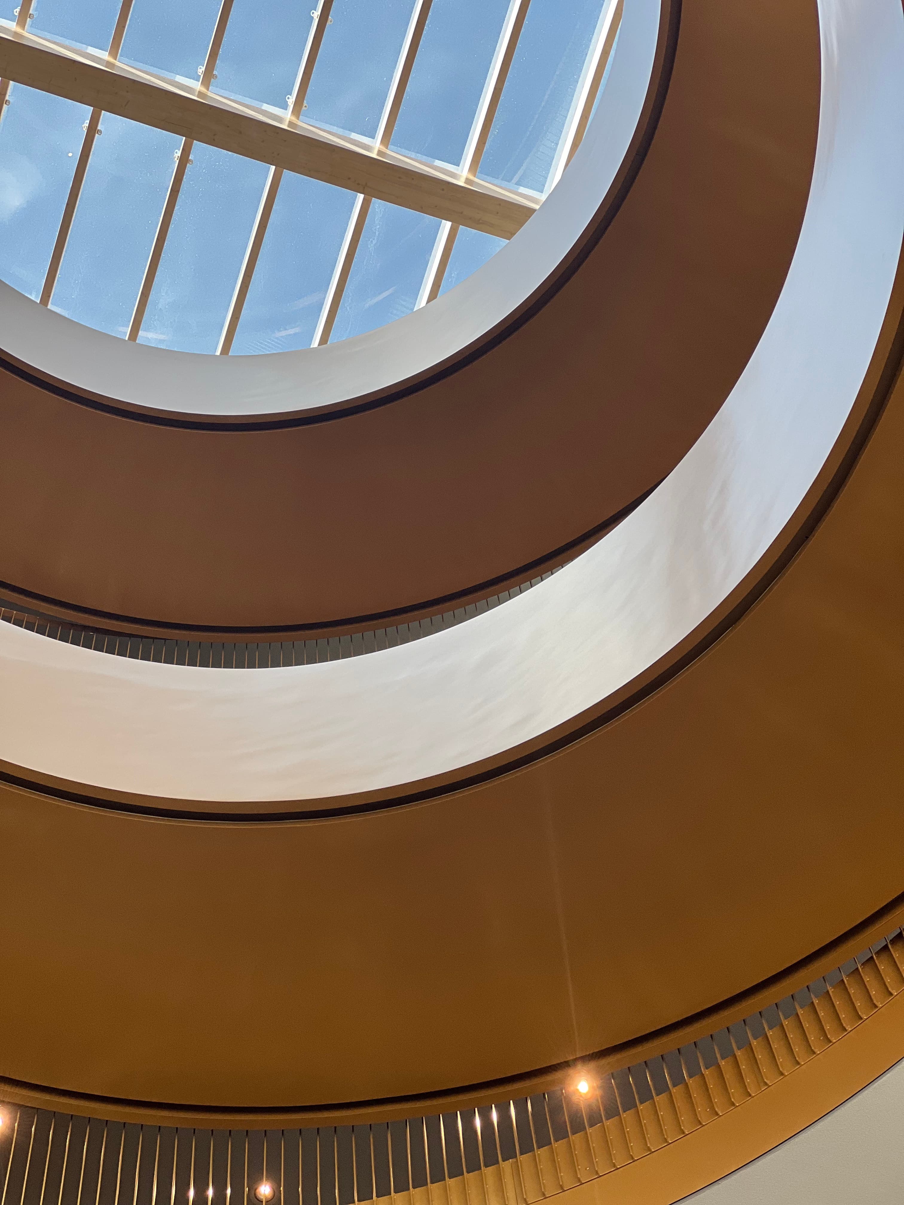 Aker Tech House atrium with circular skylight cut-out